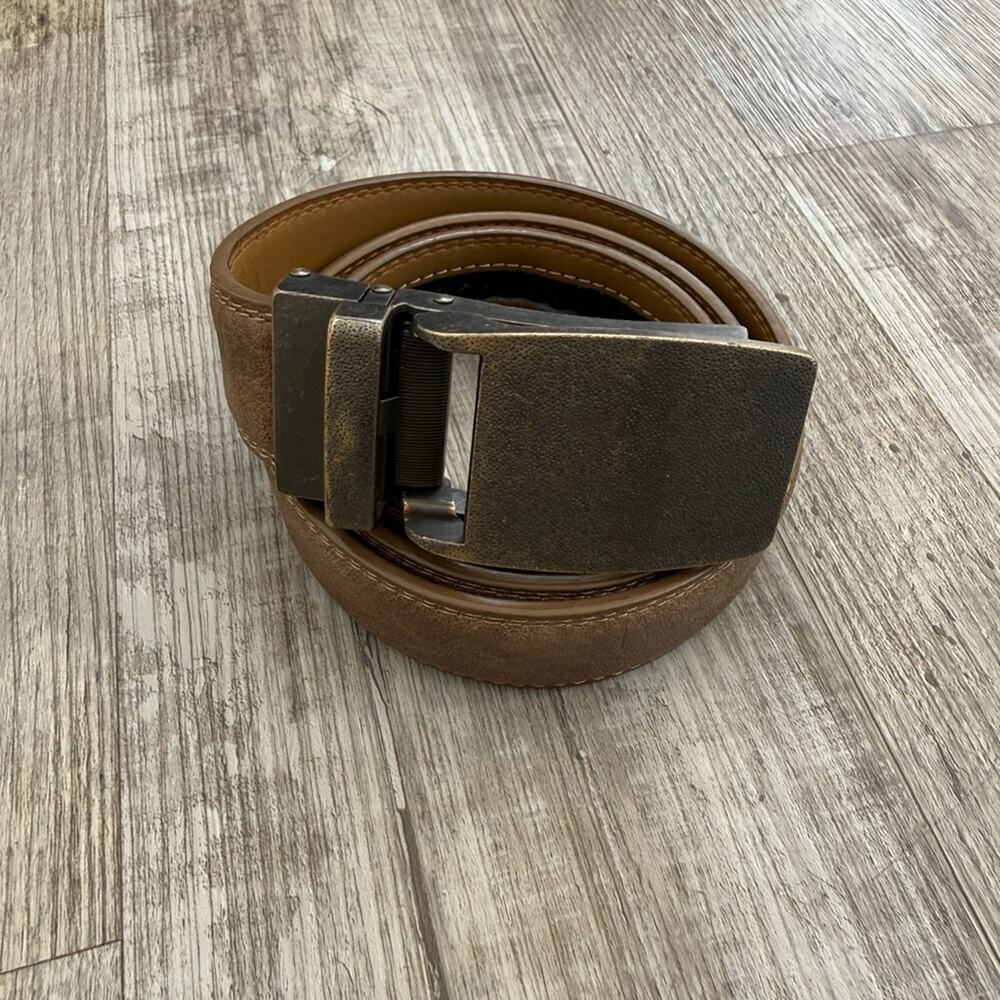 LINXX Men’s Mio Marino Leather Adjustable Belt Brown